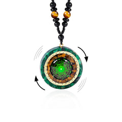 Day Day Up orgonite necklace with Sri Yantra pendant balancing energy and focus