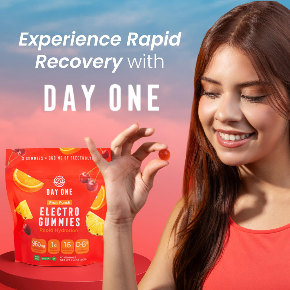 Icon indicating vegan gluten-free option for Day One Electrogummies fruit punch.