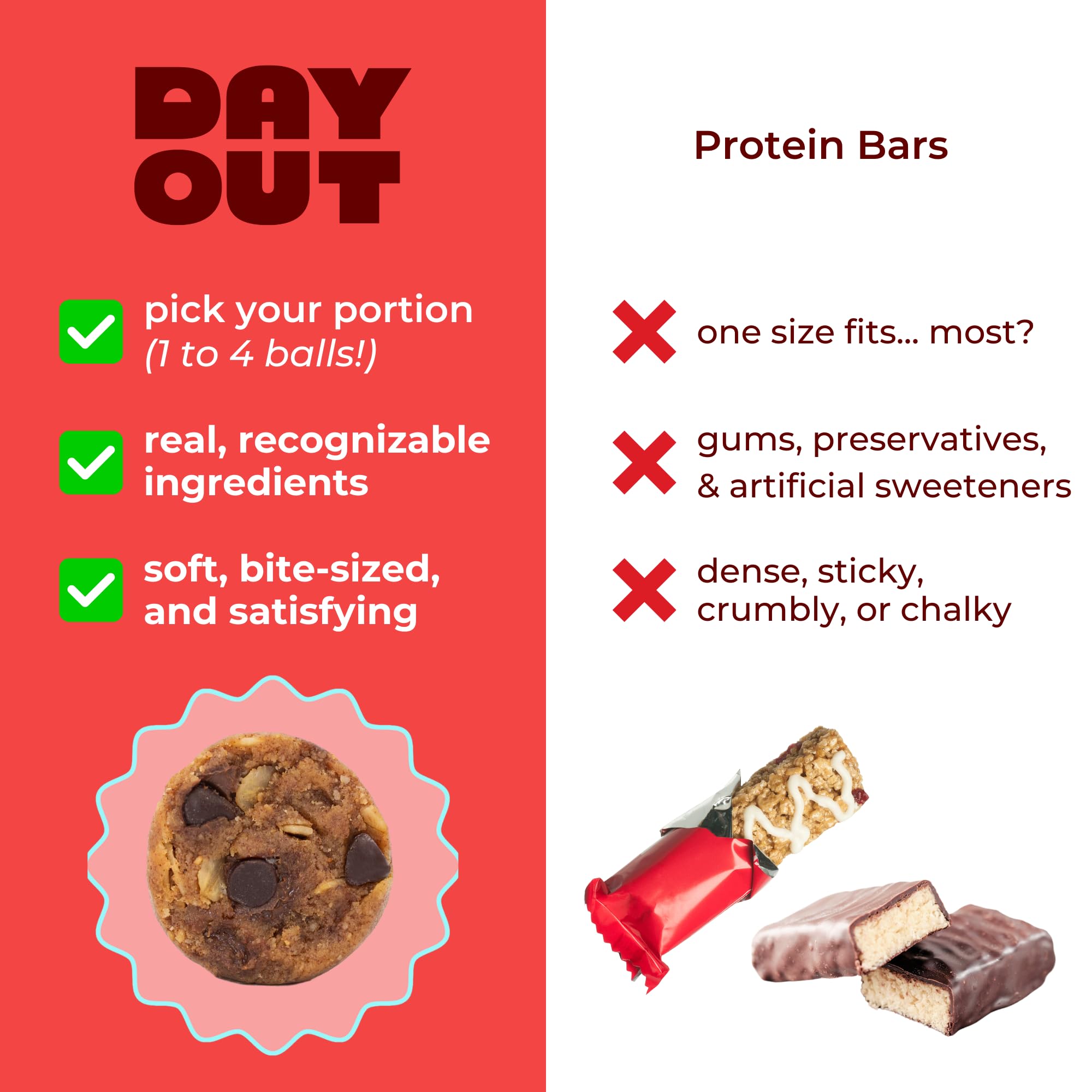 Day Out Protein Snack Balls resealable pouch keeps freshness for busy days.