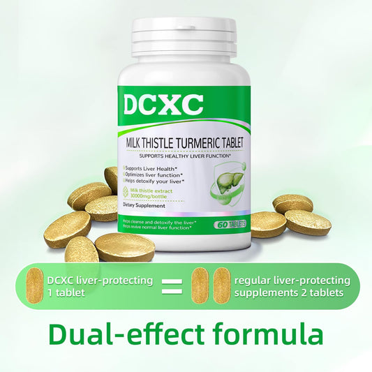 DCXC Liver Detox bottle pour illustrating capsule intake with water