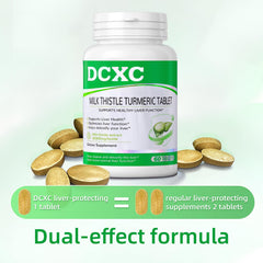 DCXC Liver Detox bottle pour illustrating capsule intake with water