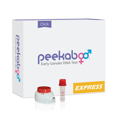 DDC Peekaboo Click Express kit box ready for at-home testing and easy setup.