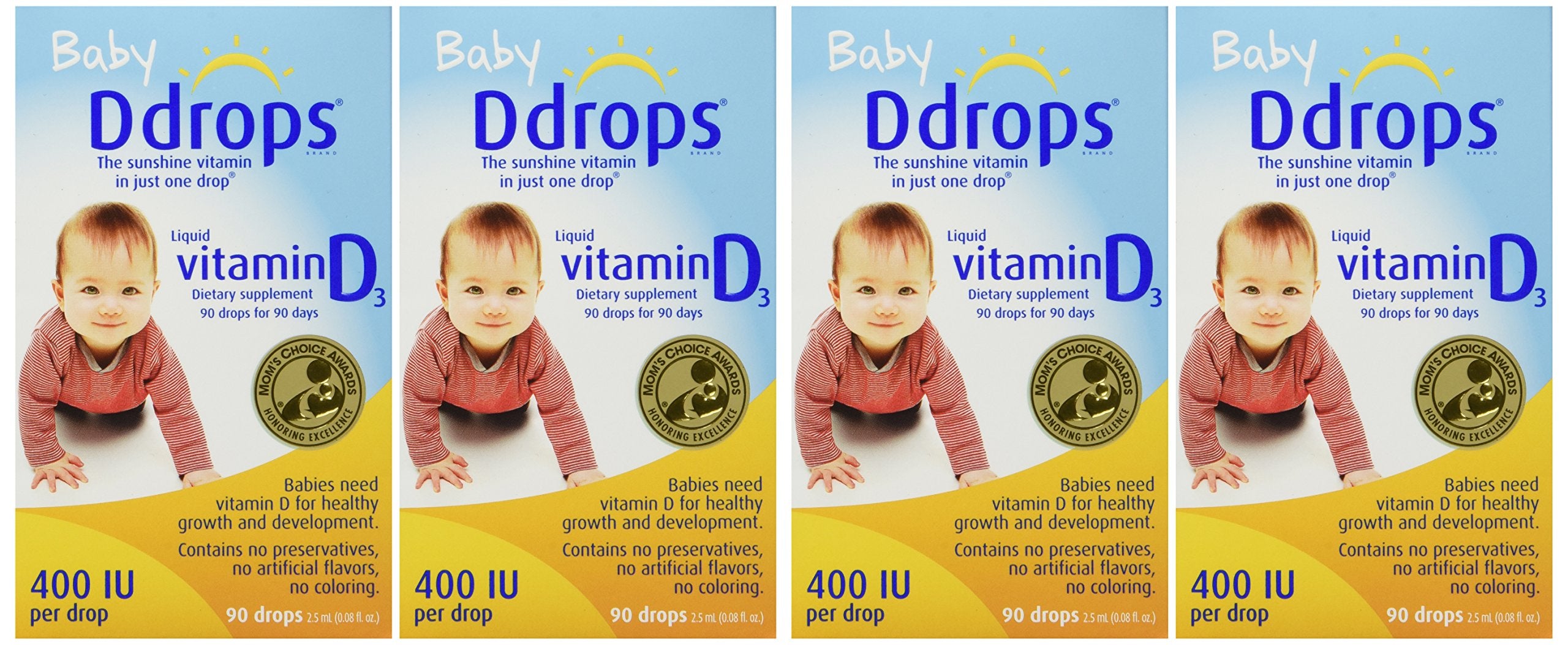 Ddrops Baby 400 IU bottle for breastfed infants.