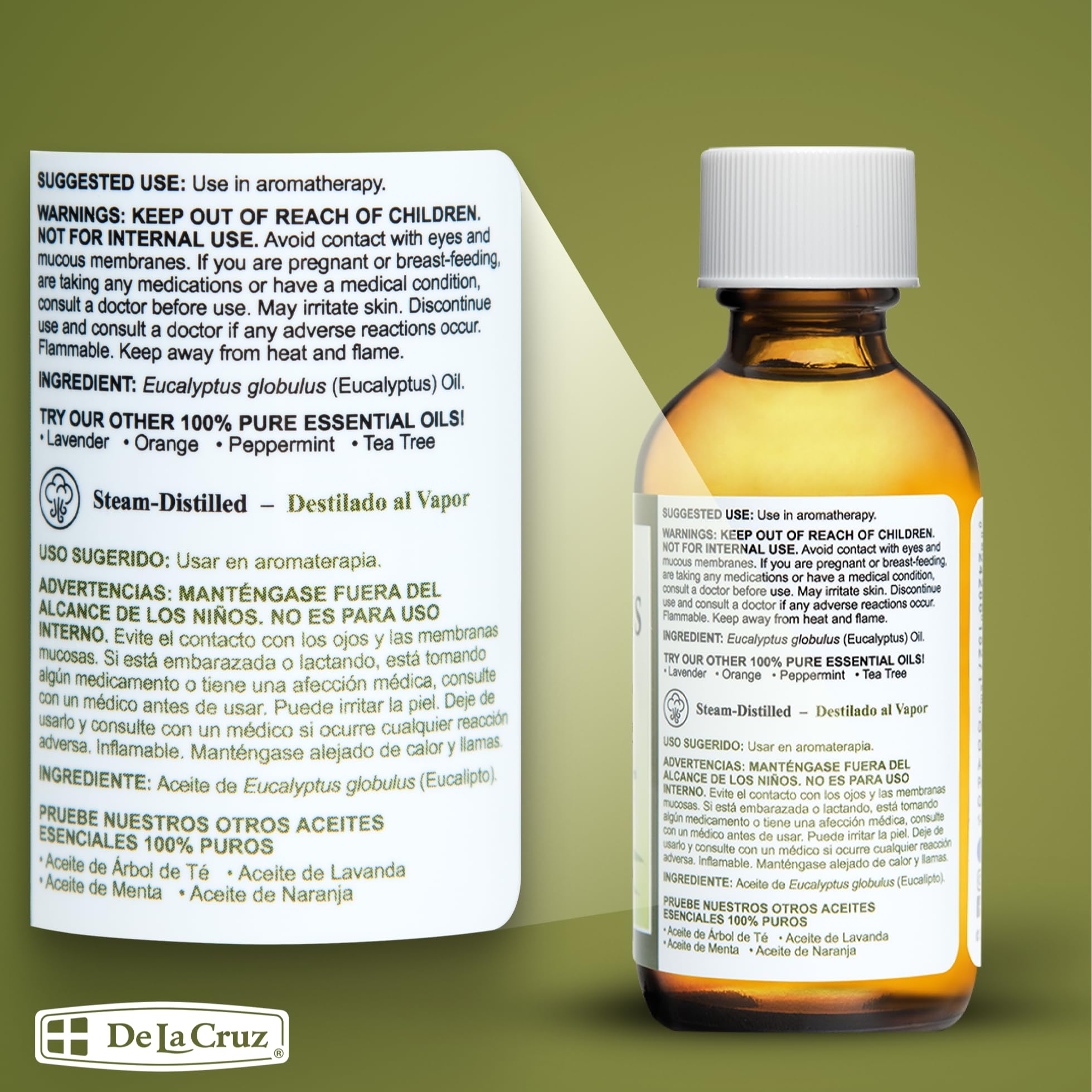 Home fragrance spray made with De La Cruz eucalyptus oil
