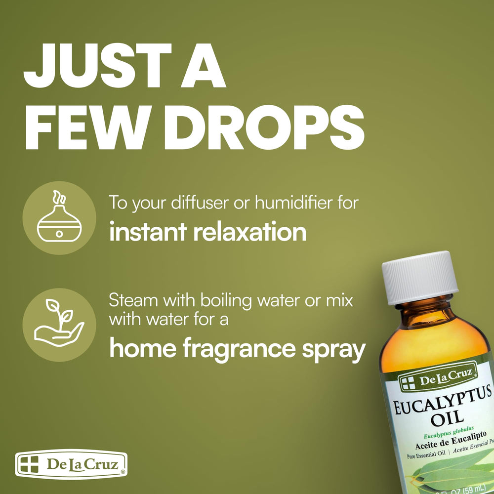 Diffuser steam releases De La Cruz eucalyptus oil aroma for revitalization