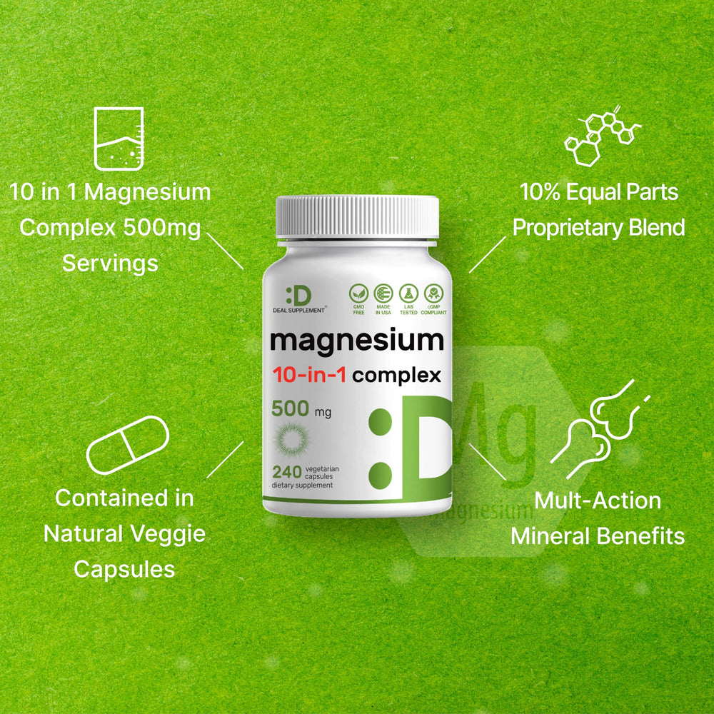 Deal Supplement 10-in-1 magnesium forms blend close-up for broad mineral coverage.