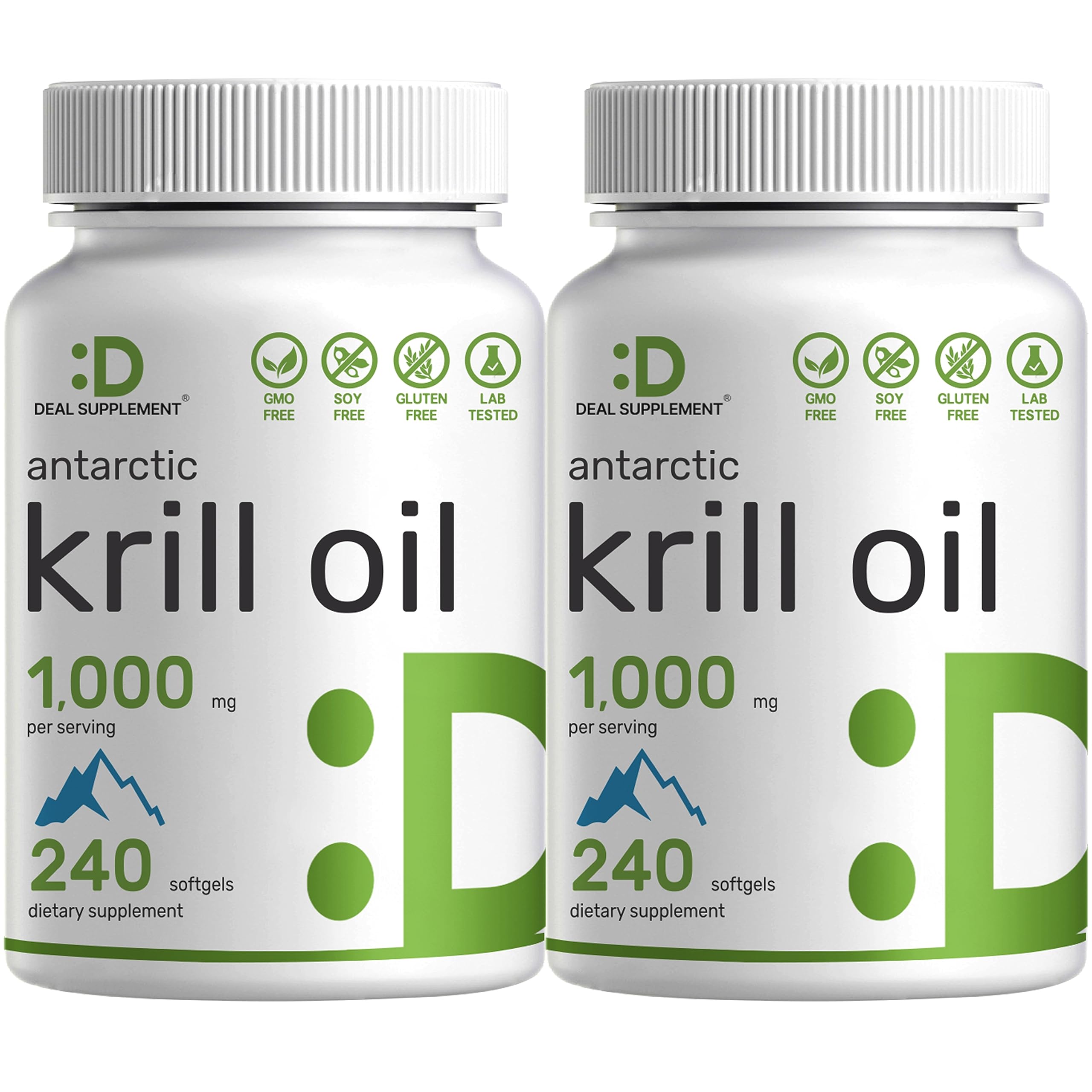 DEAL SUPPLEMENT Antarctic Krill Oil 2-pack bottle shows high potency omega-3 support
