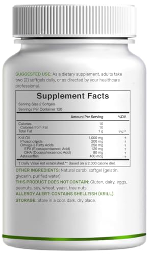 DEAL SUPPLEMENT Antarctic Krill Oil label highlighting EPA and DHA