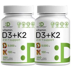 DEAL SUPPLEMENT D3K2 softgels bottle for daily bone and immune support