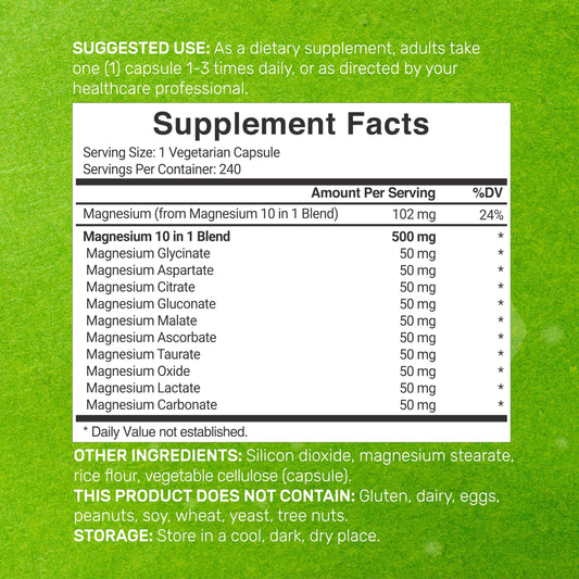 Deal Supplement two-pack magnesium complex bottles showing 480 capsules.