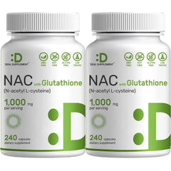DEAL SUPPLEMENT NAC 1000mg bottle front shows the product and daily wellness potential.