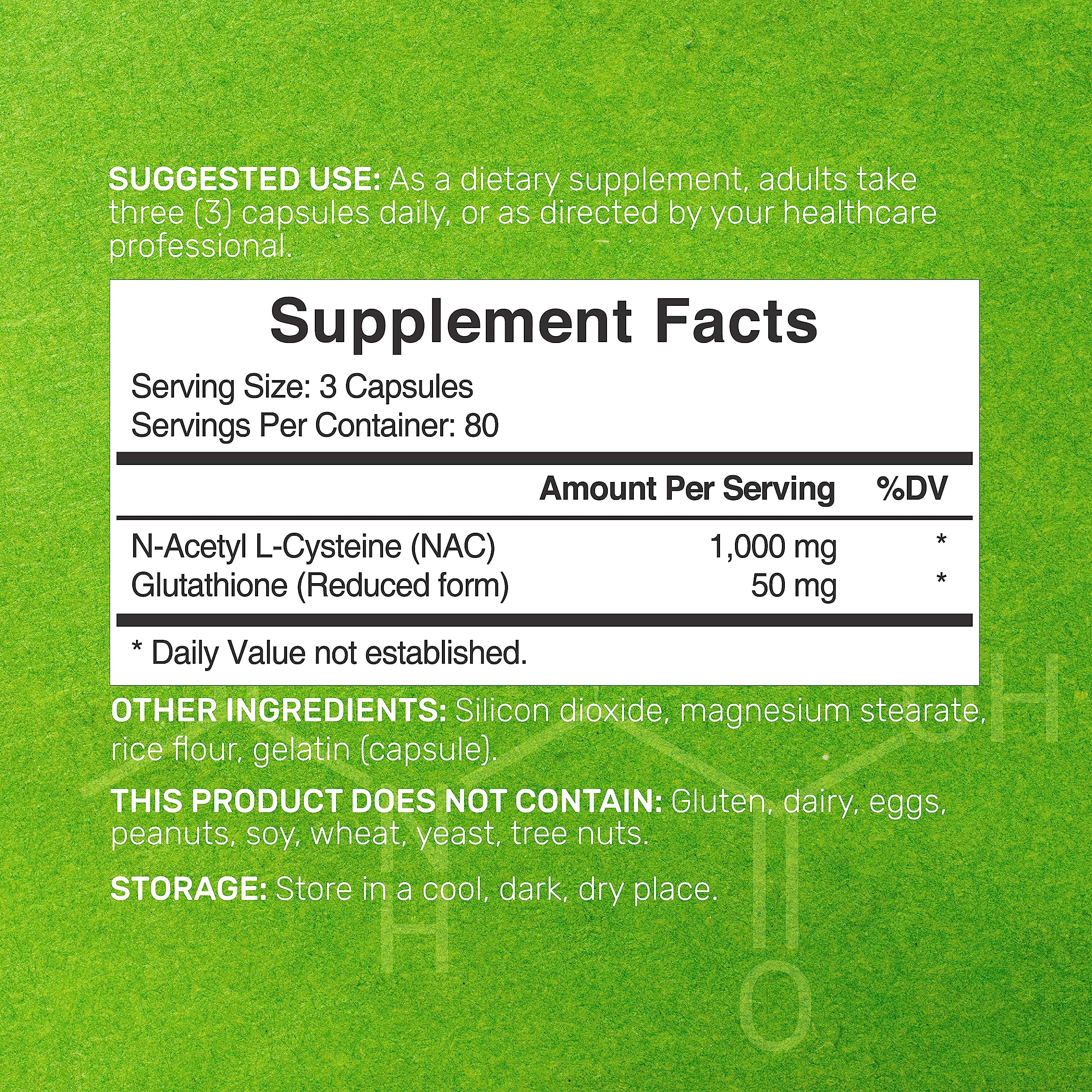 DEAL SUPPLEMENT NAC 1000mg bottle side view highlights compact packaging for easy daily use.