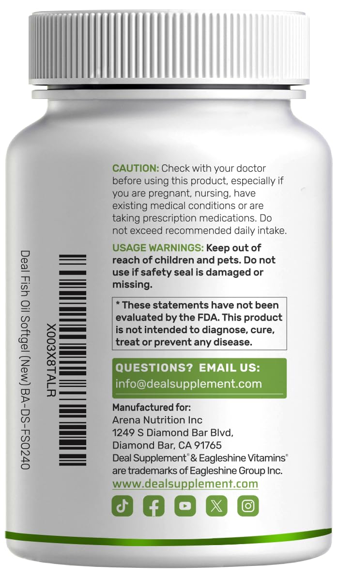 DEAL SUPPLEMENT 80 day supply shown by 240 softgels.