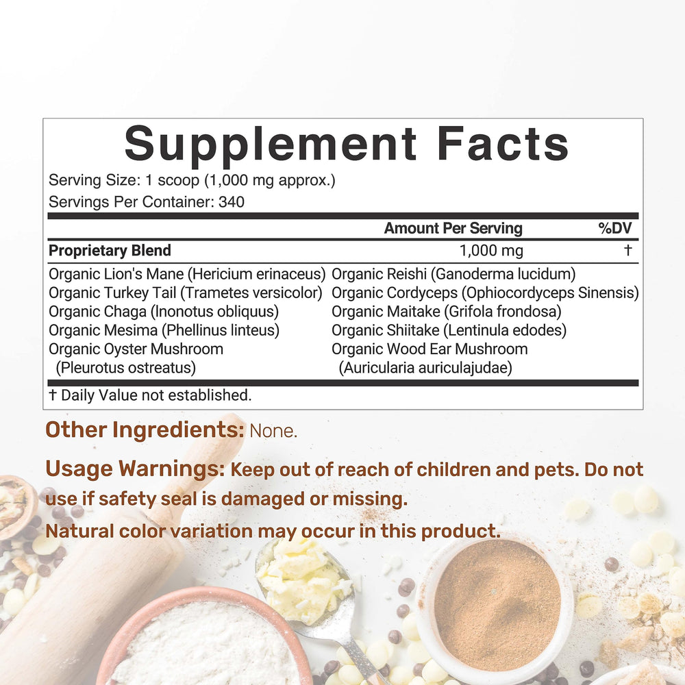 Deal Supplement organic mushroom powder scoop dispense makes blending into coffee or tea easy.