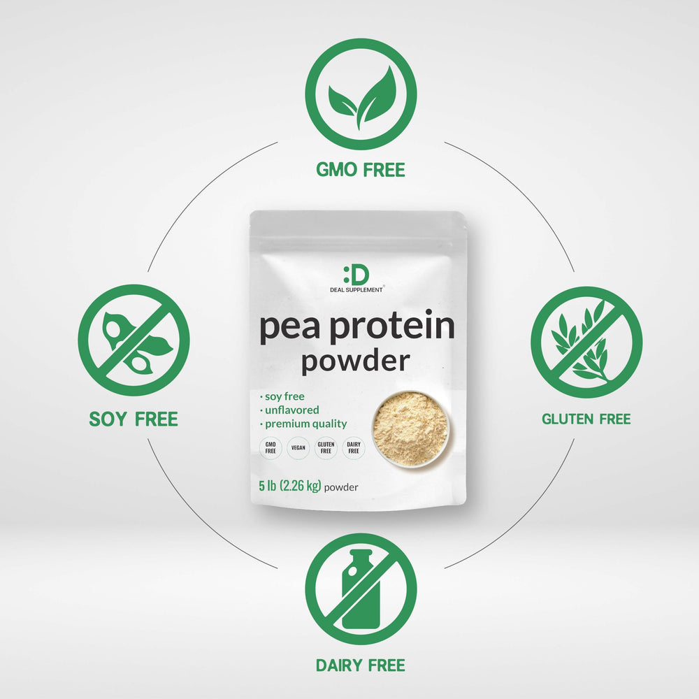 Deal Supplement pea protein 2-scoop serving close-up showing high protein per serving