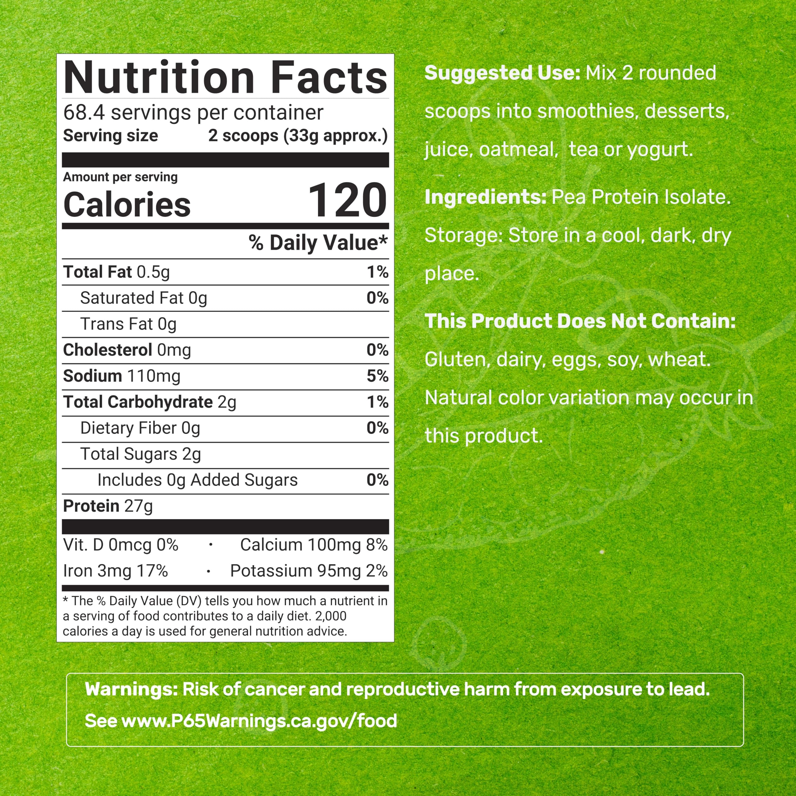 Deal Supplement pea protein bottle with scoop for quick, convenient serving