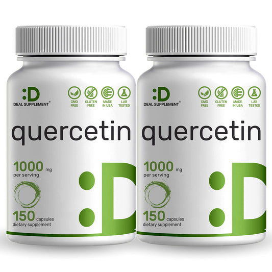 DEAL SUPPLEMENT Quercetin bottle label showing product name and 1000mg per serving