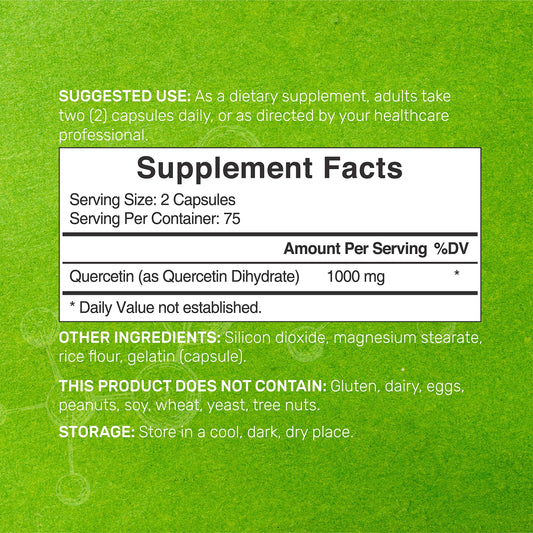 DEAL SUPPLEMENT Quercetin capsules close-up of easy-to-swallow pills