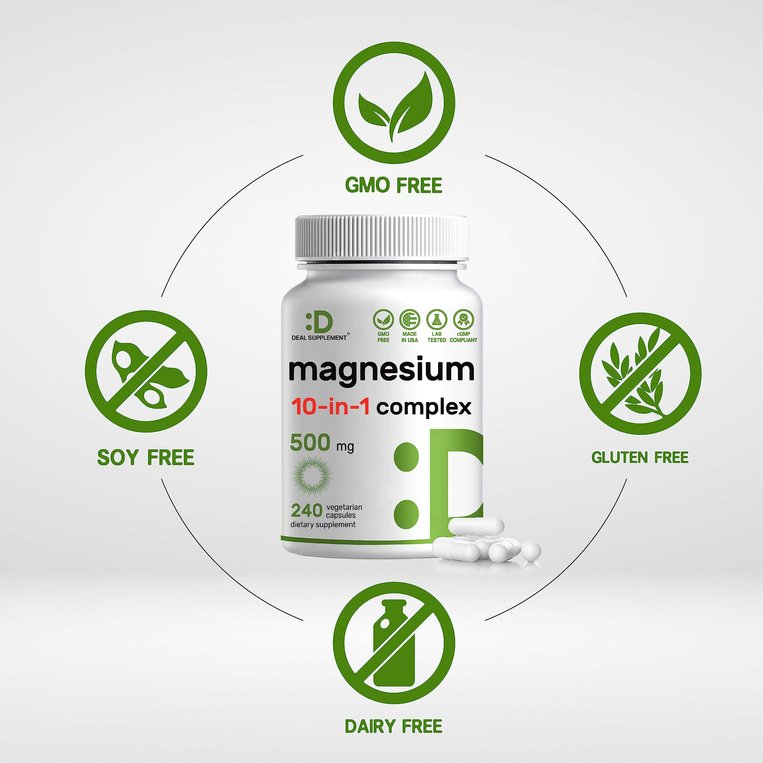 Deal Supplement magnesium complex vegetarian capsules in a blister pack.