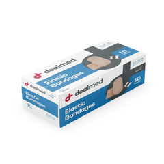 Dealmed elastic bandage wrap unrolled showing length and soft breathable fabric