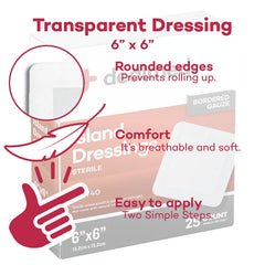 Dealmed 6x6 dressing ideal for larger wounds and post-surgical care.