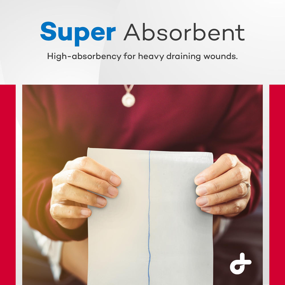 Dealmed ABD Combine Pad showing sterile peel-down wrapper for aseptic handling.