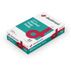 Dealmed alcohol prep pads individually wrapped for clean, mess-free use anywhere.