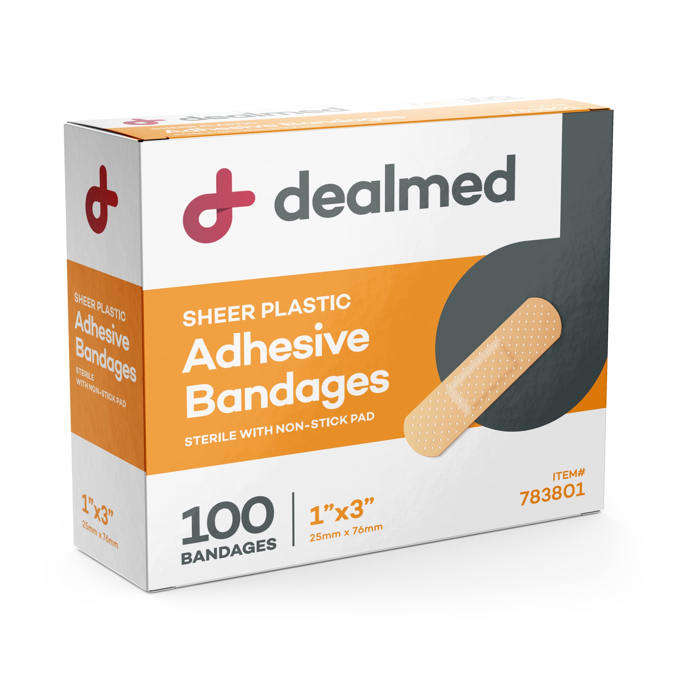 Dealmed bandage non-stick pad close-up showing convenient wound care