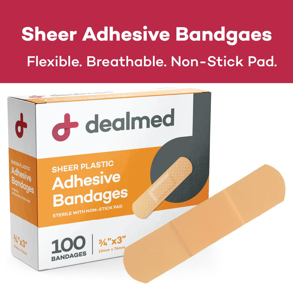 DealMed 3x¾ inch bandages are easy to apply during quick first aid.