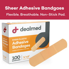 DealMed 3x¾ inch bandages are easy to apply during quick first aid.