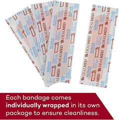 Dealmed bandages latex-free label confirms safe use for sensitive skin.
