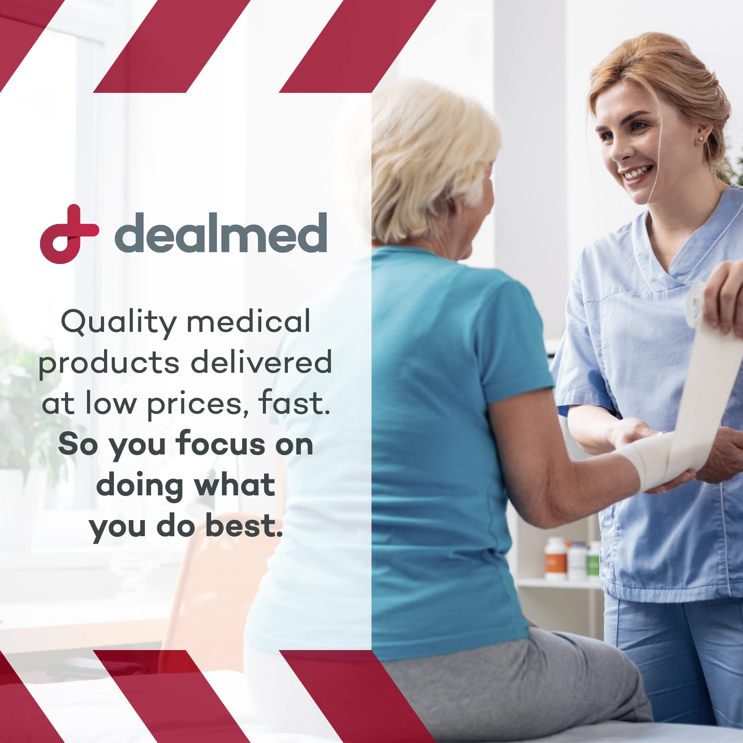 Dealmed tan box of 24 wraps for home and first aid kits.