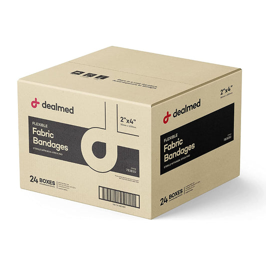 Dealmed fabric bandage with non-stick pad for comfortable wound protection