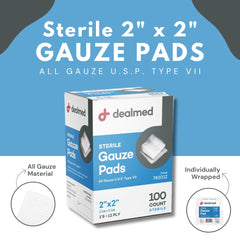 Dealmed sterile gauze pads individually wrapped for guaranteed sterility and ready use