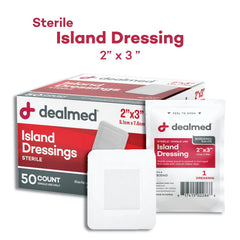 Dealmed adhesive border keeps dressing in place while absorbing leaks.