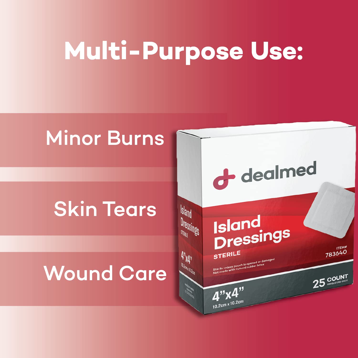 Dealmed latex-free gauze for reduced skin irritation