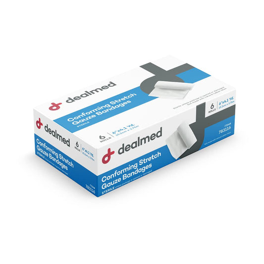 Dealmed latex-free stretch gauze wrap box provides skin-friendly, breathable protection.