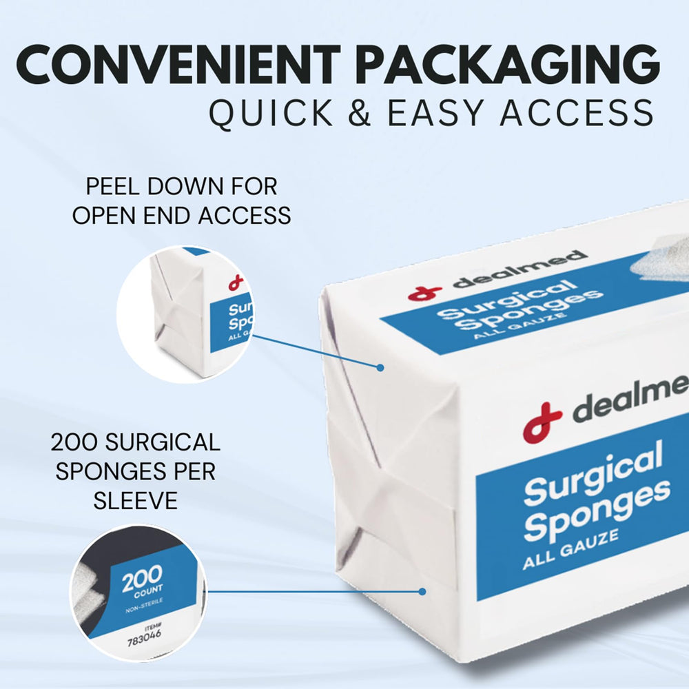 Dealmed non-stick outer facing reduces sticking during dressing changes.