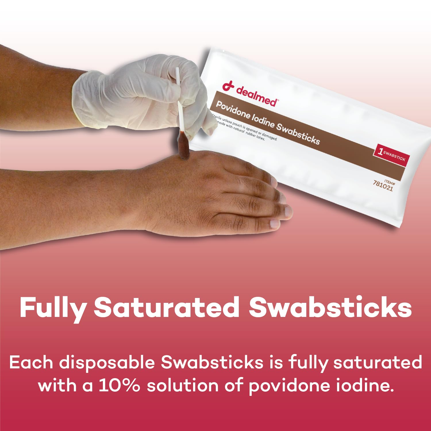 Dealmed povidone iodine swabsticks used for clinical skin prep prior to procedures