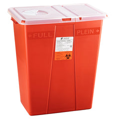 Dealmed red sharps container suited for high-activity clinical environments.