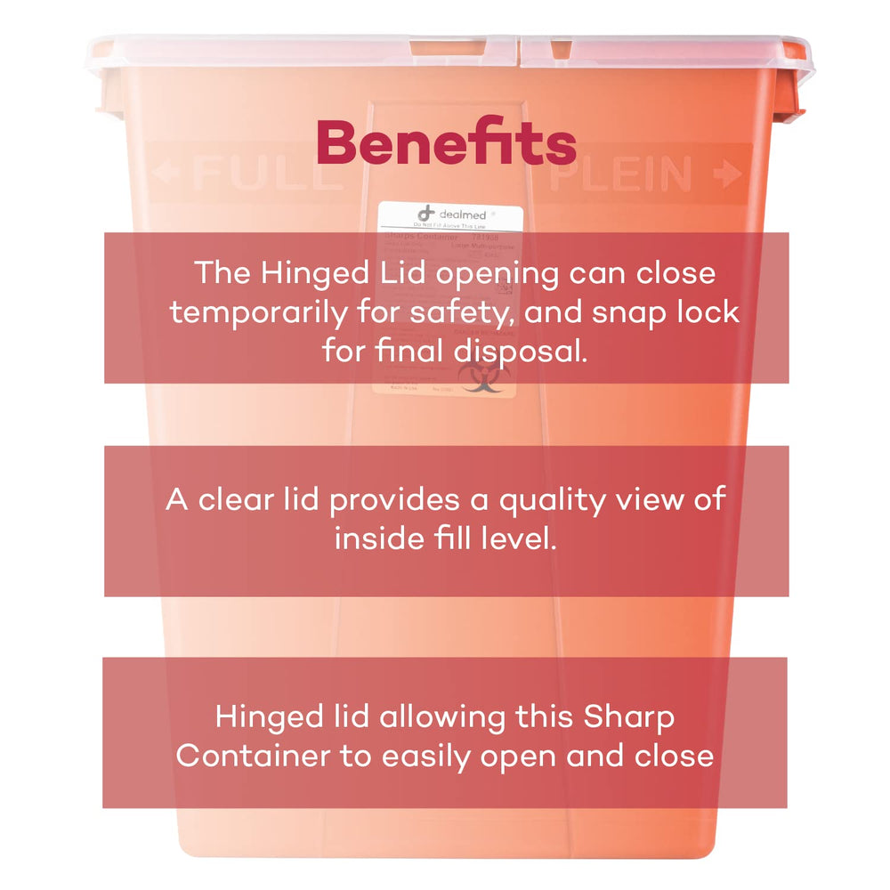 Dealmed sharps container made in USA for reliable performance.