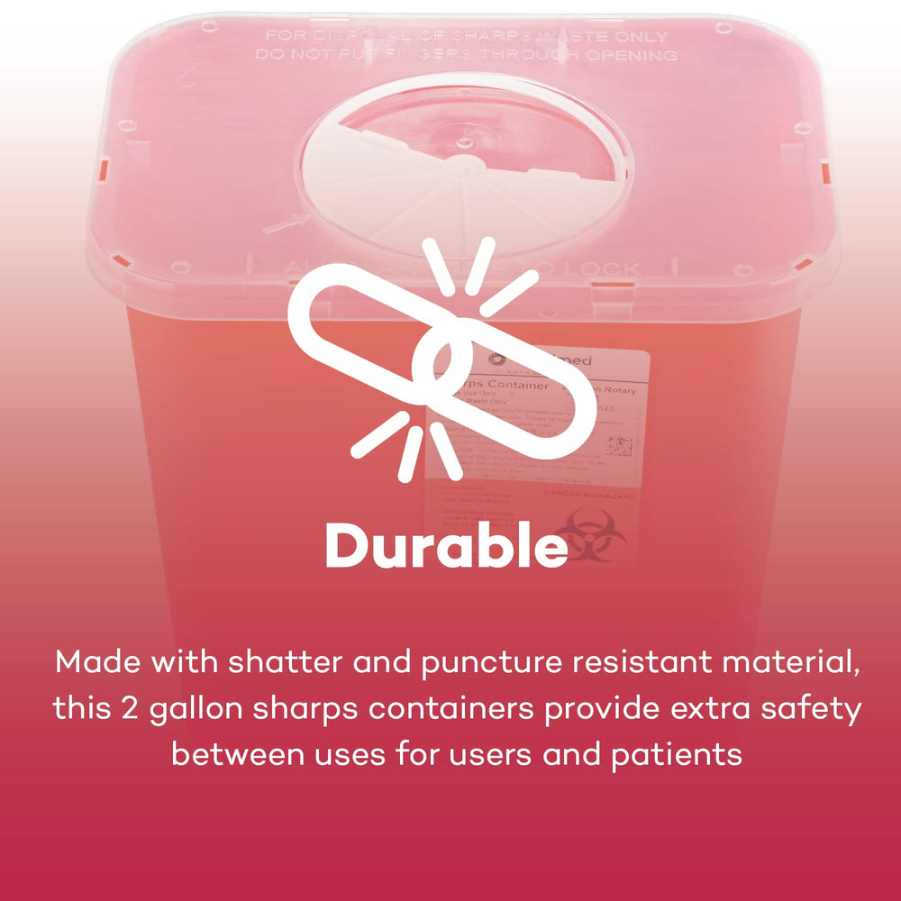 DealMed rotor lid supports one-handed disposal of oversized sharps