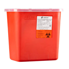 DealMed sharps container with rotor opening enables one-handed disposal