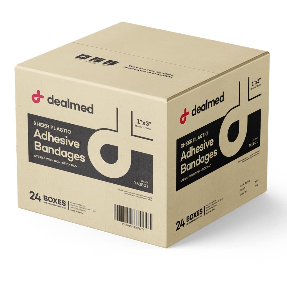 Dealmed sheer plastic bandage 1x3 close-up providing flexible protection during activity