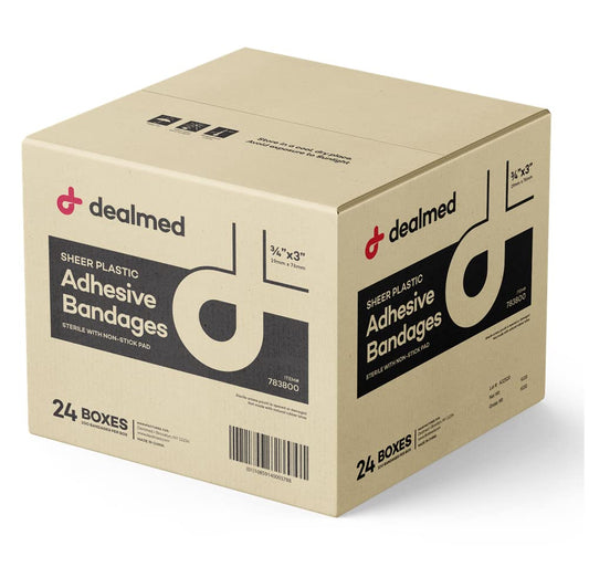 DealMed sheer plastic bandages provide flexible coverage for everyday scrapes.
