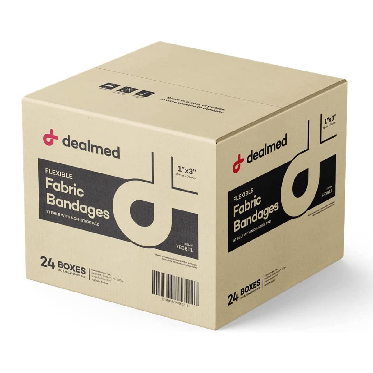 Dealmed sterile fabric bandage in breathable strip for coverage