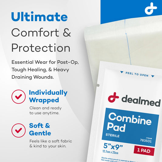 Dealmed sterile individually wrapped pads for aseptic handling and quick access.