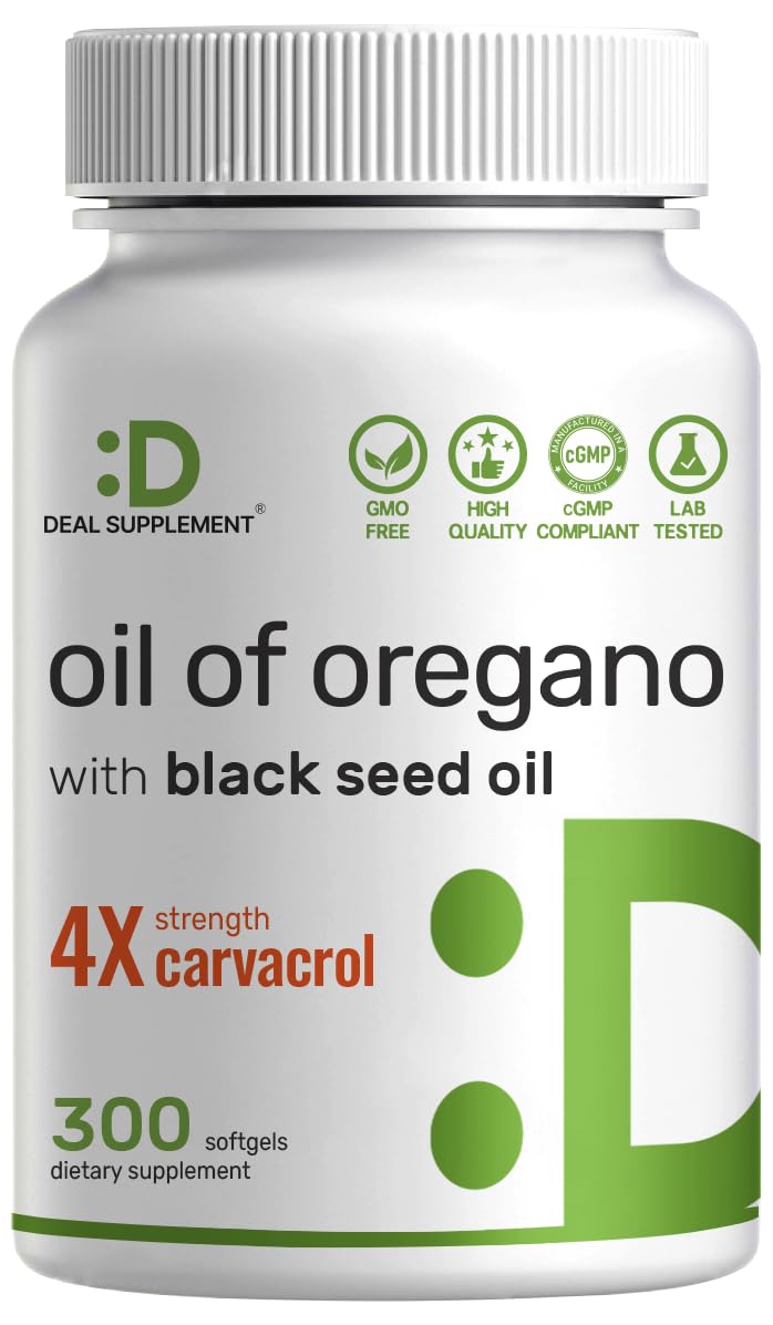 DEAL SUPPLEMENT Oil of Oregano Softgels bottle front for immune support