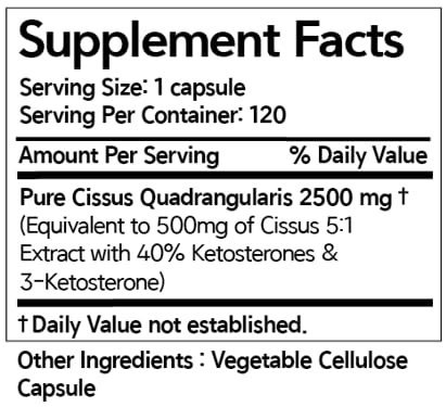 Close-up of Dear Nature Cissus capsules for recovery use case
