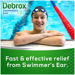 Debrox family-safe ear care bottle for household use.